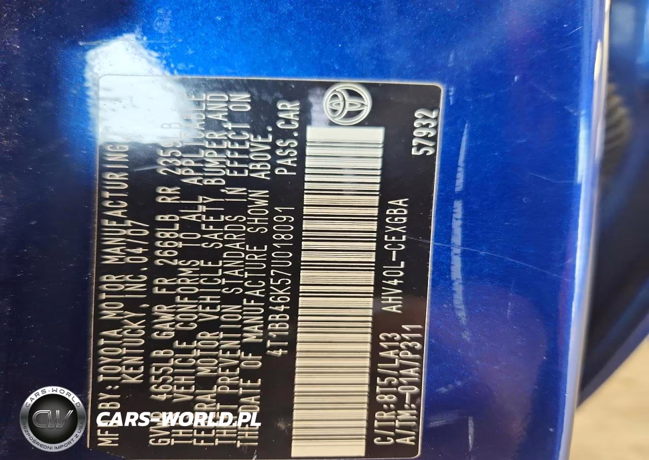2007 Toyota Camry Hybrid VIN:4T1BB46K57U018091 - 12