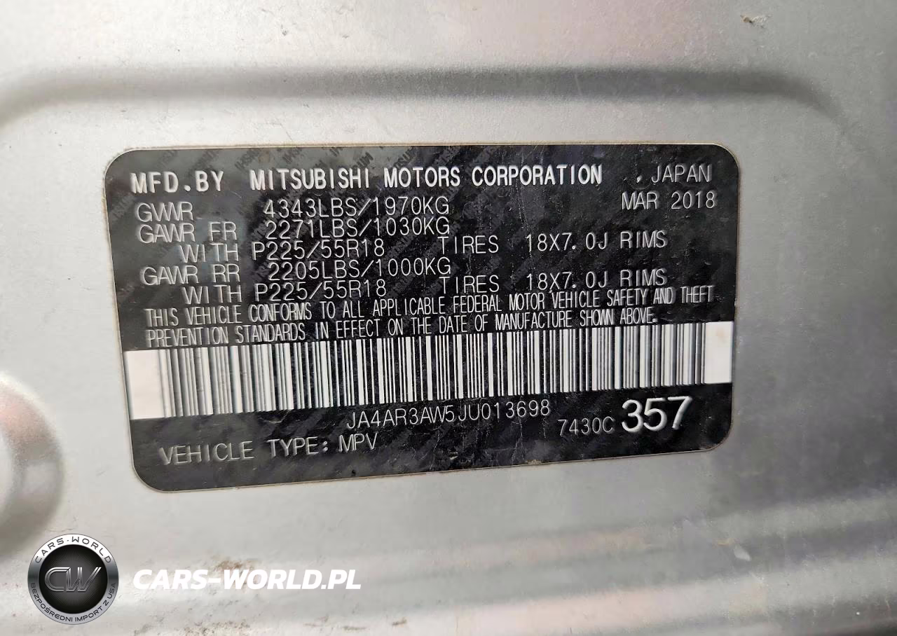 2018 Mitsubishi Outlander Sport Es VIN:JA4AR3AW5JU013698 - 13