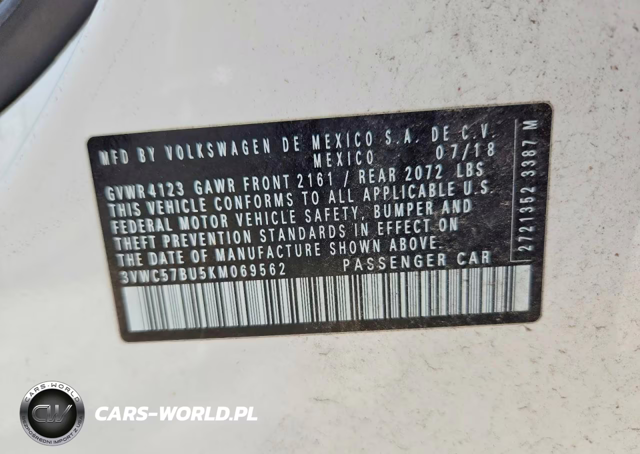 2019 Volkswagen Jetta S VIN:3VWC57BU5KM069562 - 12