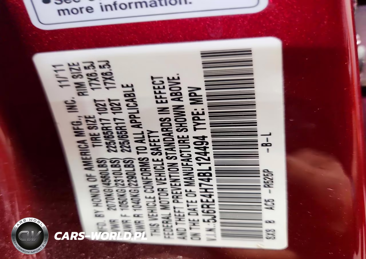 2011 Honda Cr-V Exl VIN:5J6RE4H74BL124494 - 13