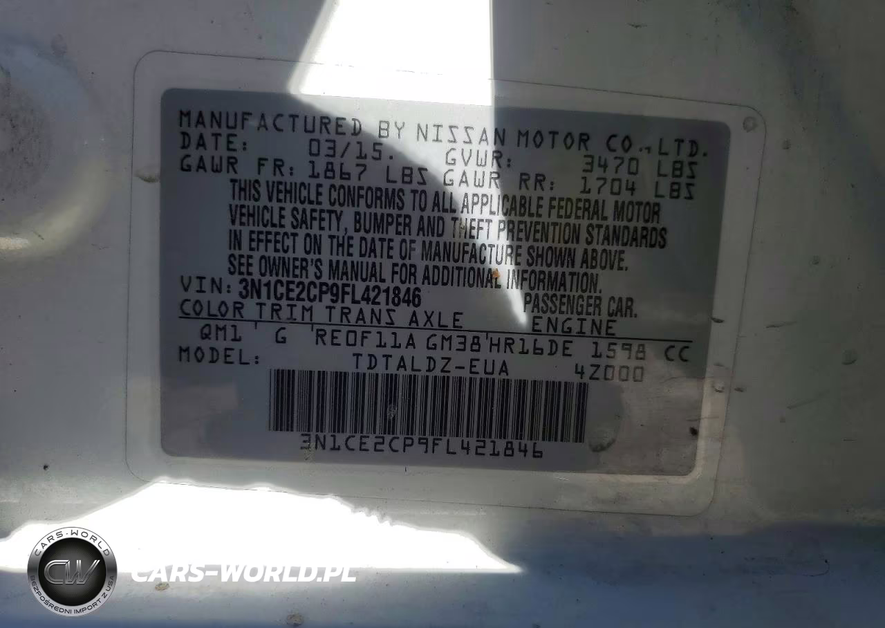 2015 Nissan Versa Note Sv VIN:3N1CE2CP9FL421846 - 12