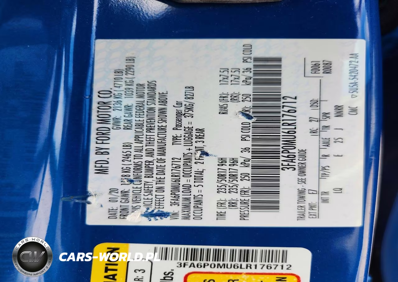 2020 Ford Fusion Sel VIN:3FA6P0MU6LR176712 - 13