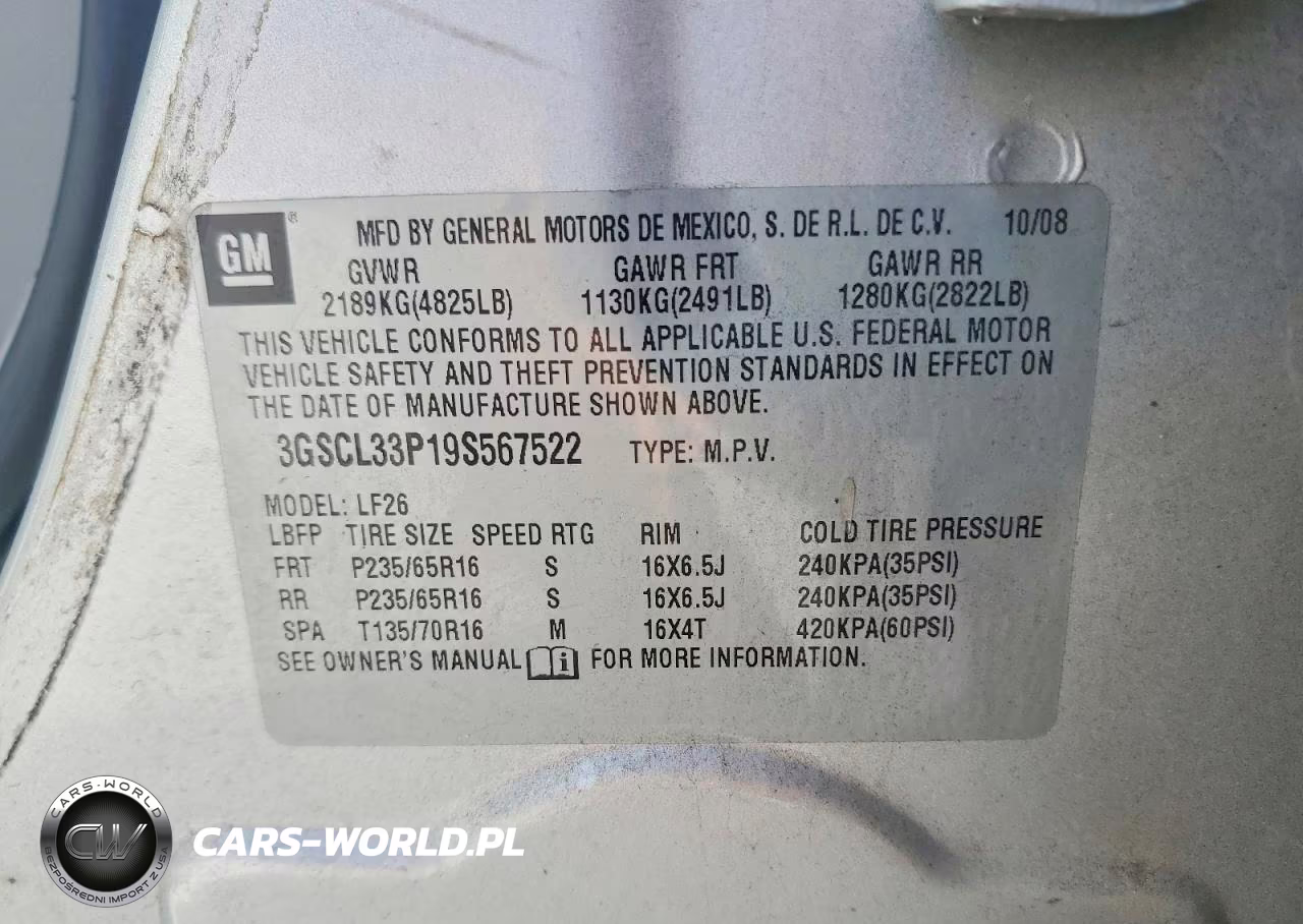 2009 Saturn Vue Xe VIN:3GSCL33P19S567522 - 13