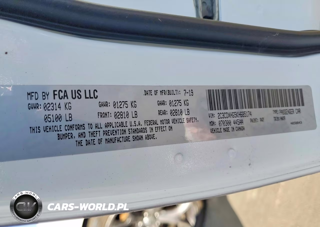 2019 Dodge Charger Gt VIN:2C3CDXHG5KH685174 - 12