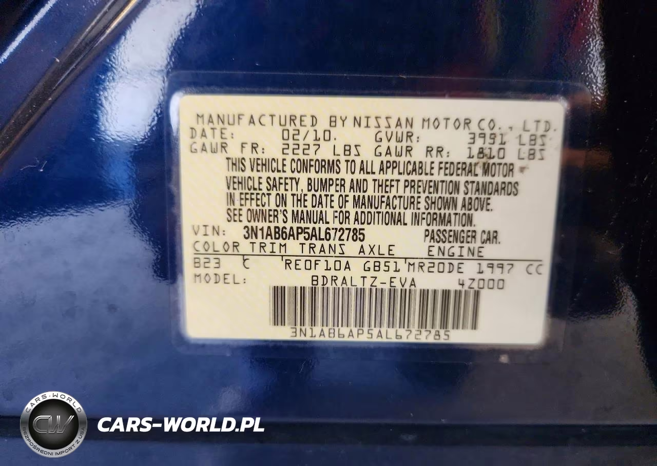 2010 Nissan Sentra 2.0 VIN:3N1AB6AP5AL672785 - 12