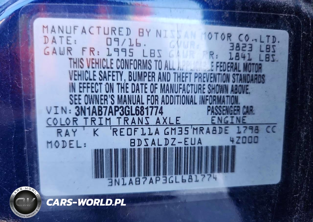 2016 Nissan Sentra Sv VIN:3N1AB7AP3GL681774 - 12