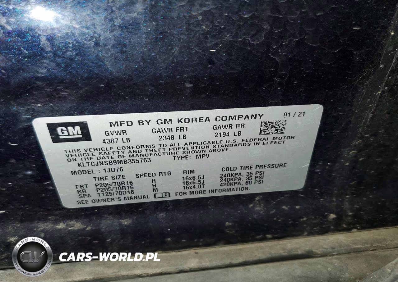 2021 Chevrolet Trax Ls VIN:KL7CJNSB9MB355763 - 13