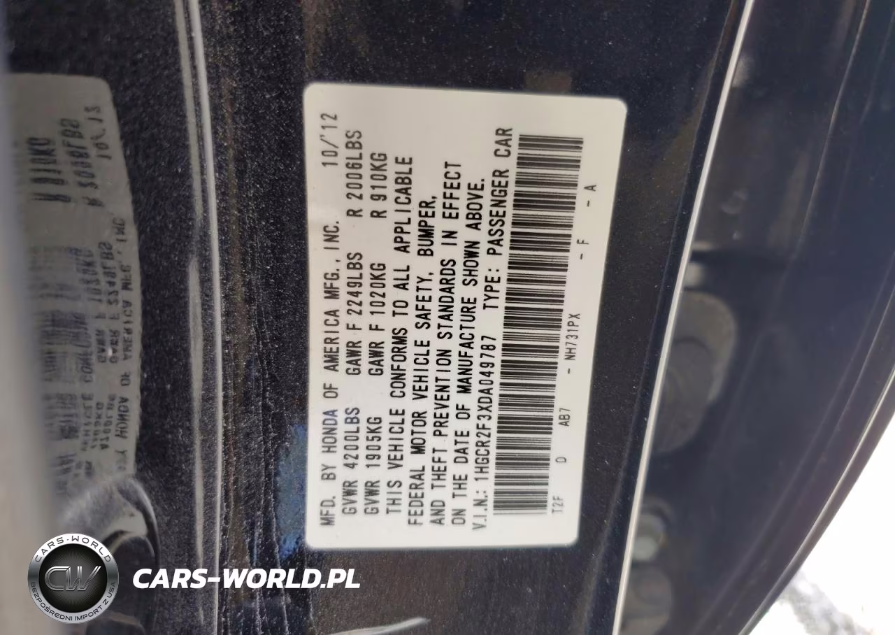 2013 Honda Accord Lx VIN:1HGCR2F3XDA049787 - 13