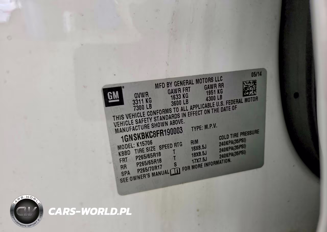2015 Chevrolet Tahoe K1500 Lt VIN:1GNSKBKC8FR190003 - 12