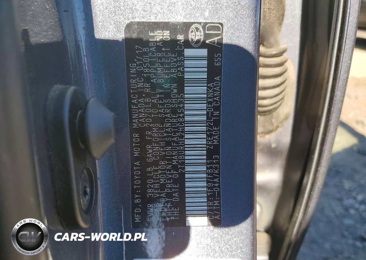 2017 Toyota Corolla Le VIN:2T1BURHE2HC845435 - 12