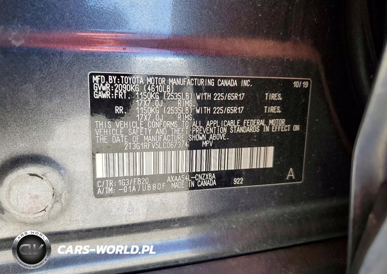 2020 Toyota Rav4 Le VIN:2T3G1RFV5LC067374 - 13