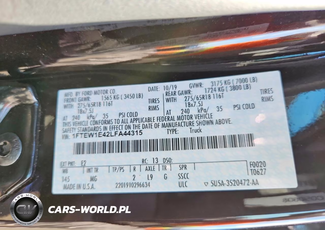 2020 Ford F150 Supercrew VIN:1FTEW1E42LFA44315 - 12
