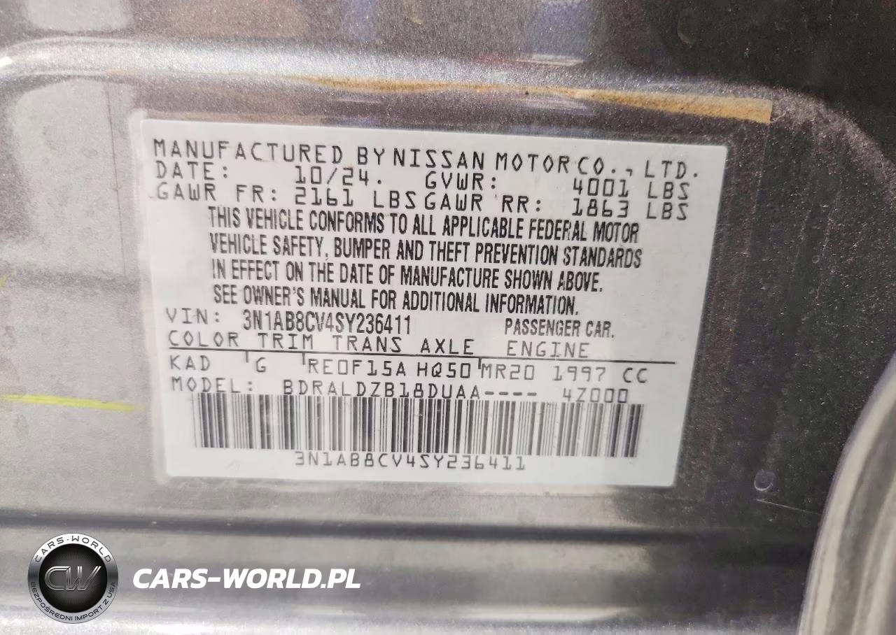 2025 Nissan Sentra Sv VIN:3N1AB8CV4SY236411 - 13
