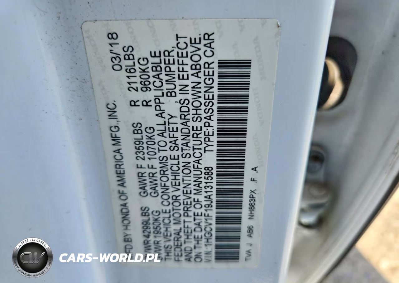 2018 Honda Accord Lx VIN:1HGCV1F19JA131588 - 13