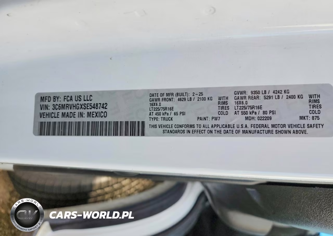 2025 Ram Promaster 3500 Delivery Van VIN:3C6MRVHGXSE548742 - 13