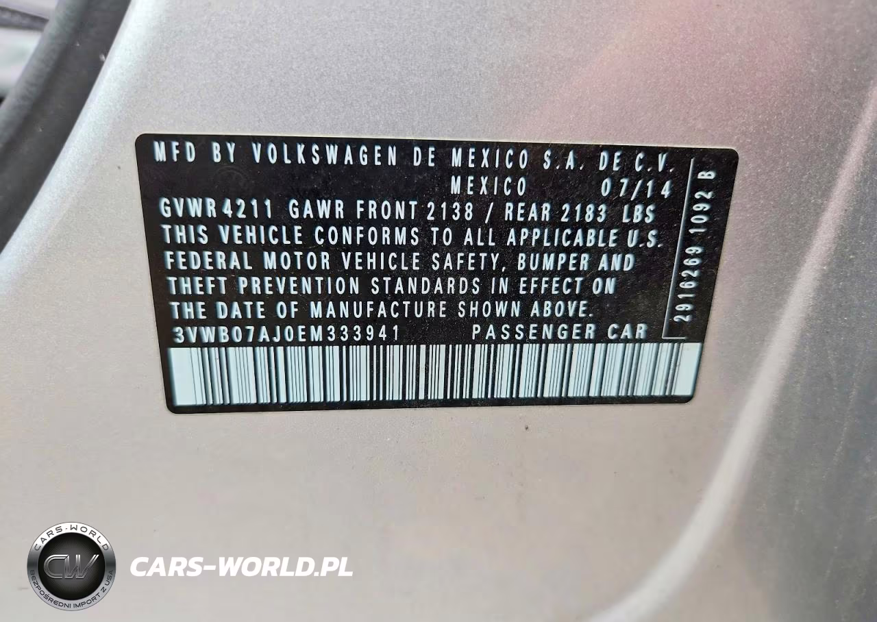 2014 Volkswagen Jetta Se VIN:3VWB07AJ0EM333941 - 12
