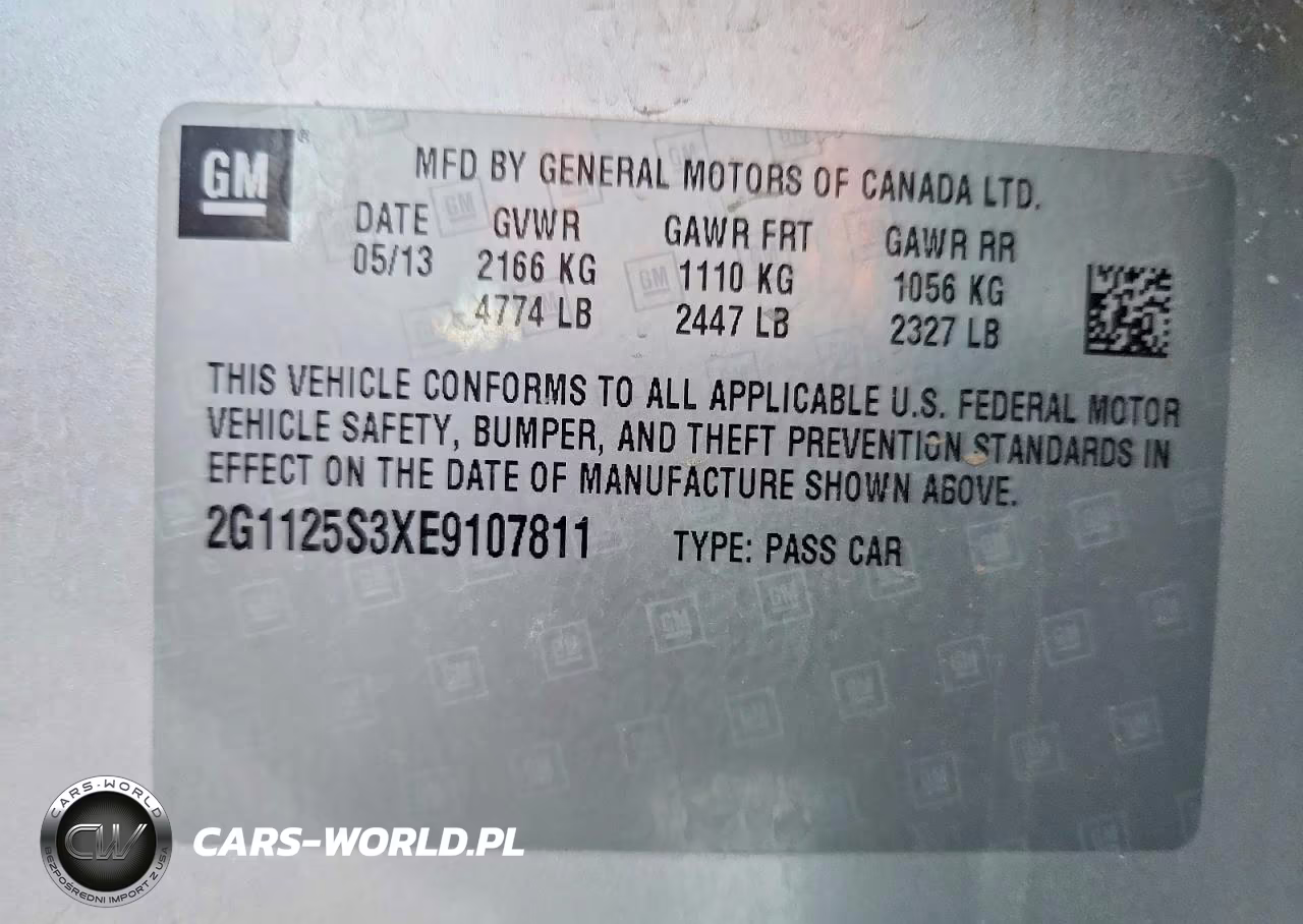 2014 Chevrolet Impala Lt VIN:2G1125S3XE9107811 - 13
