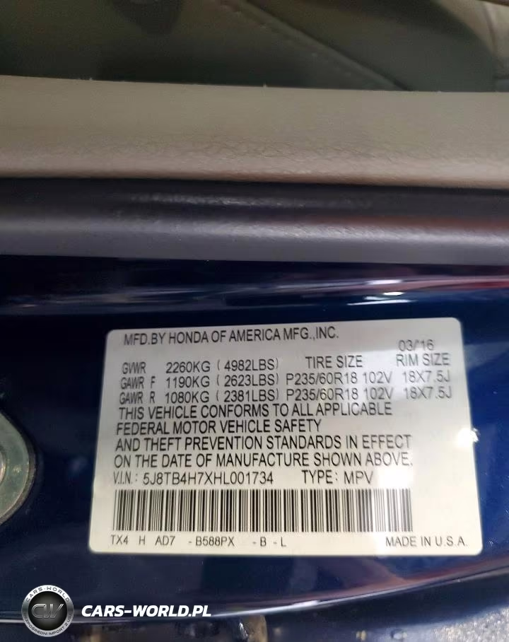 2017 Acura Rdx Advance VIN:5J8TB4H7XHL001734 - 13