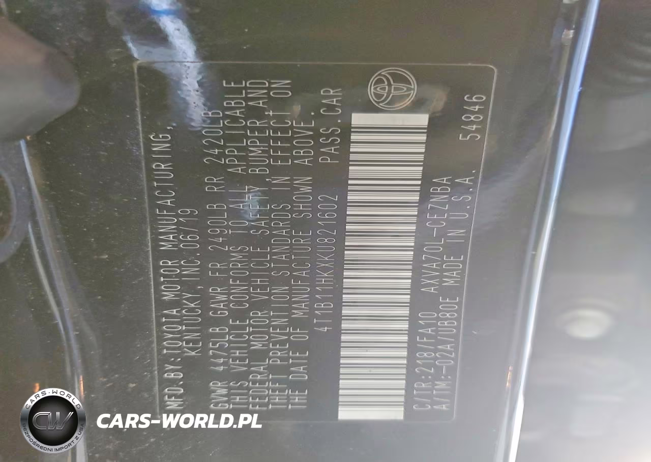 2019 Toyota Camry Le VIN:4T1B11HKXKU821602 - 12