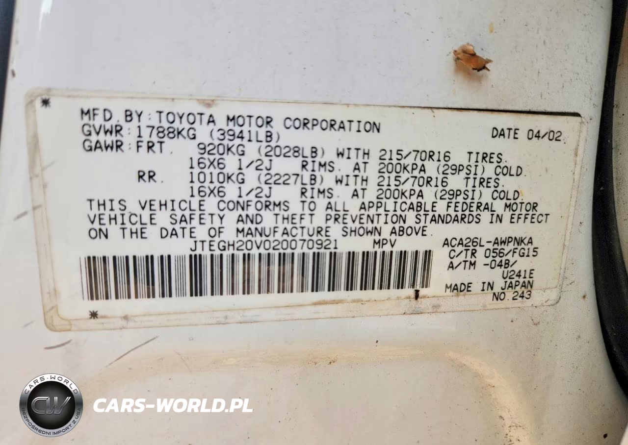 2002 Toyota Rav4 Base VIN:JTEGH20V020070921 - 13