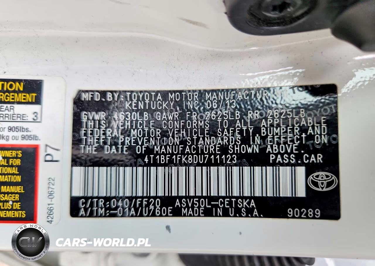 2013 Toyota Camry Se VIN:4T1BF1FK8DU711123 - 13