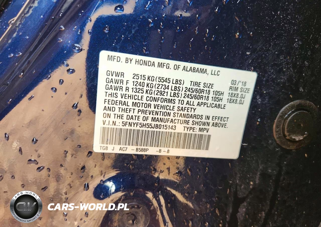 2018 Honda Pilot Exl VIN:5FNYF5H55JB015143 - 14