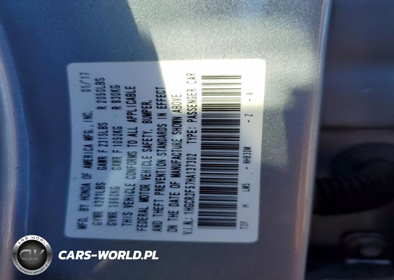 2017 Honda Accord Sport VIN:1HGCR2F57HA137302 - 12