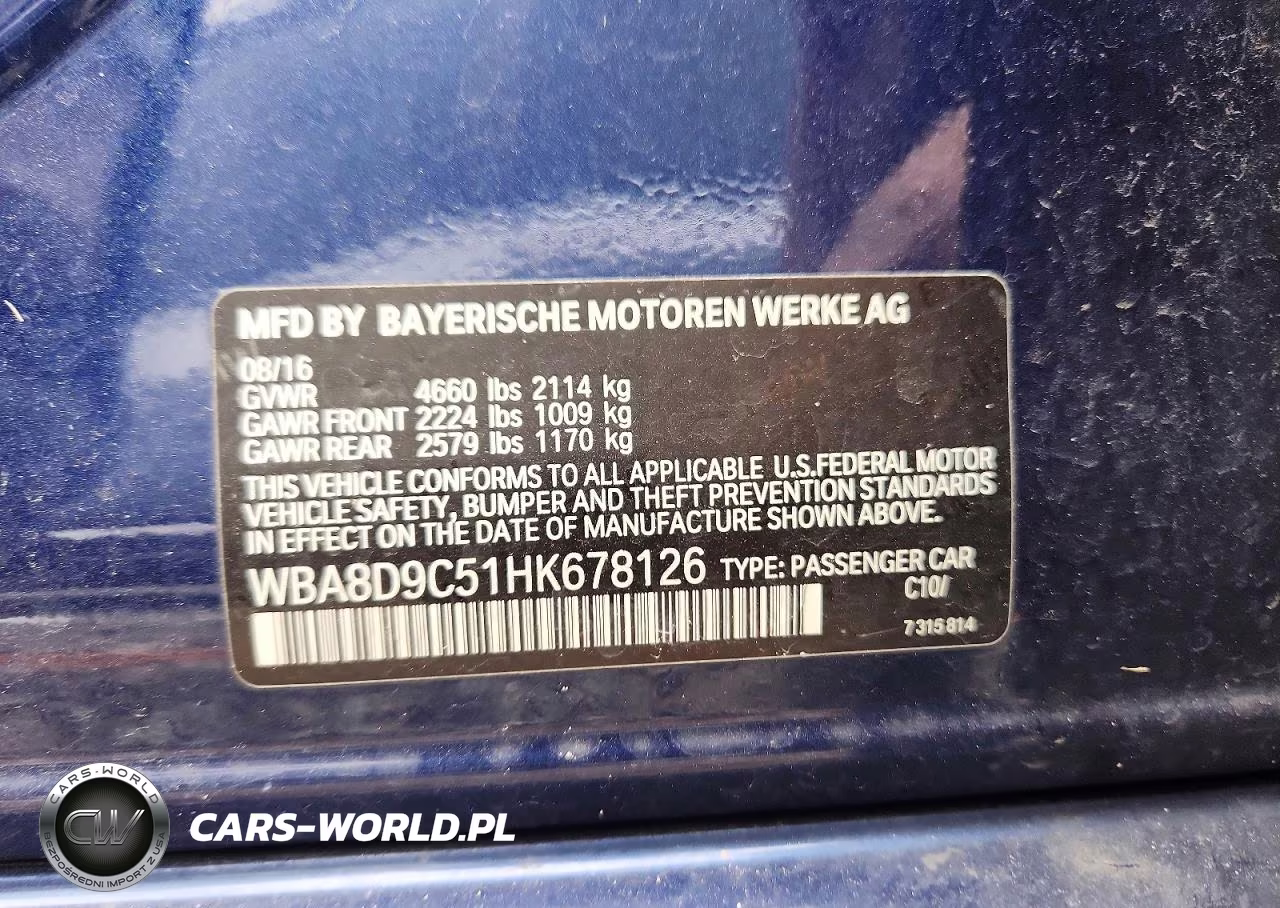 2017 BMW 330 Xi VIN:WBA8D9C51HK678126 - 12