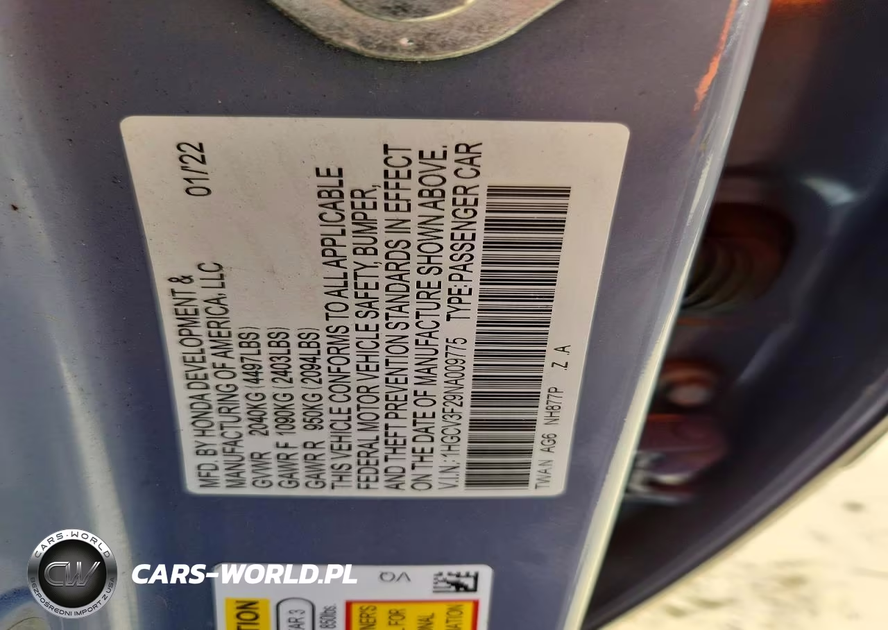 2022 Honda Accord Hybrid Sport VIN:1HGCV3F29NA009775 - 12