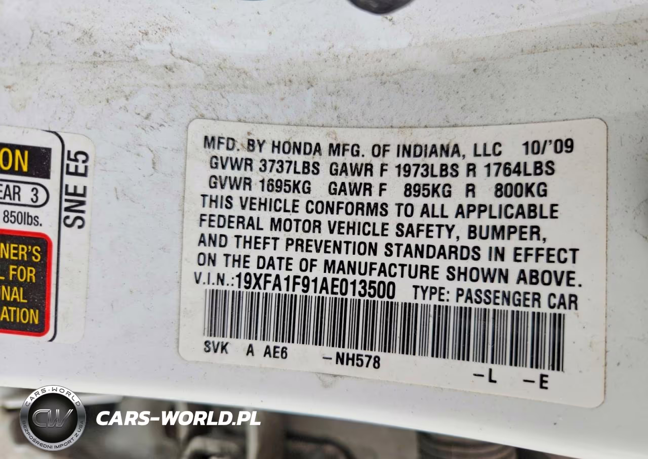 2010 Honda Civic Exl VIN:19XFA1F91AE013500 - 12