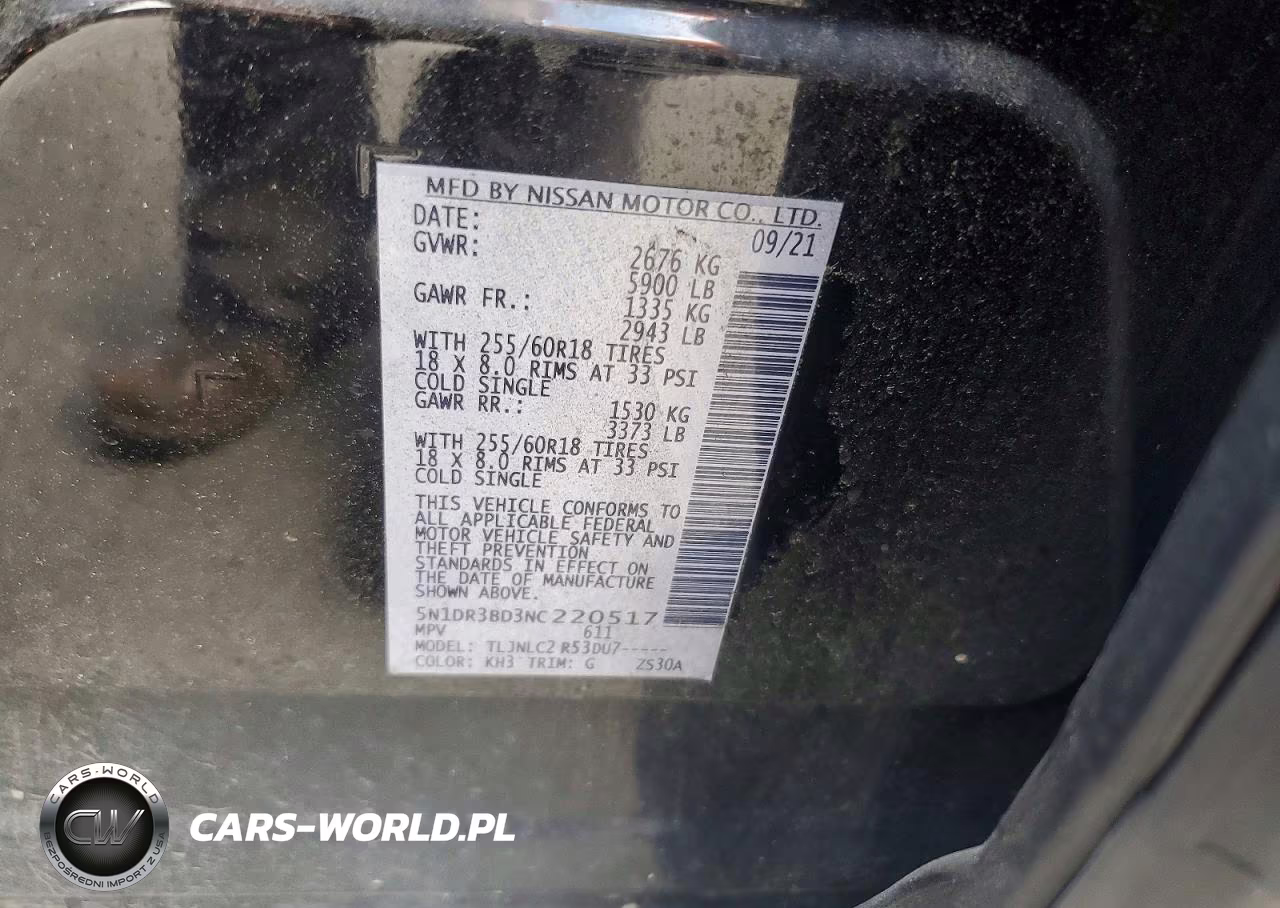 2022 Nissan Pathfinder Sv VIN:5N1DR3BD3NC220517 - 14