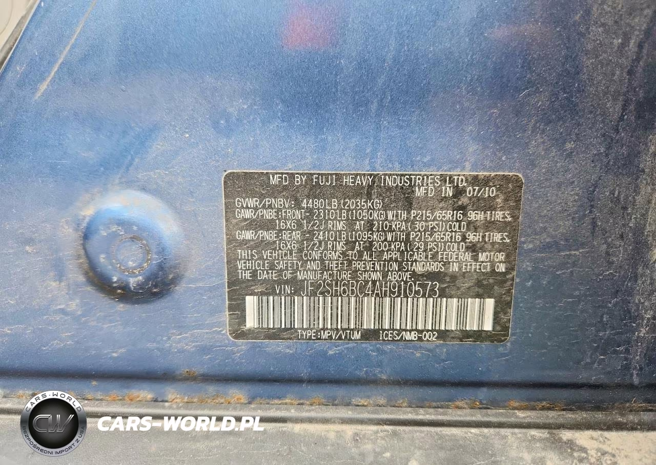 2010 Subaru Forester Xs VIN:JF2SH6BC4AH910573 - 13