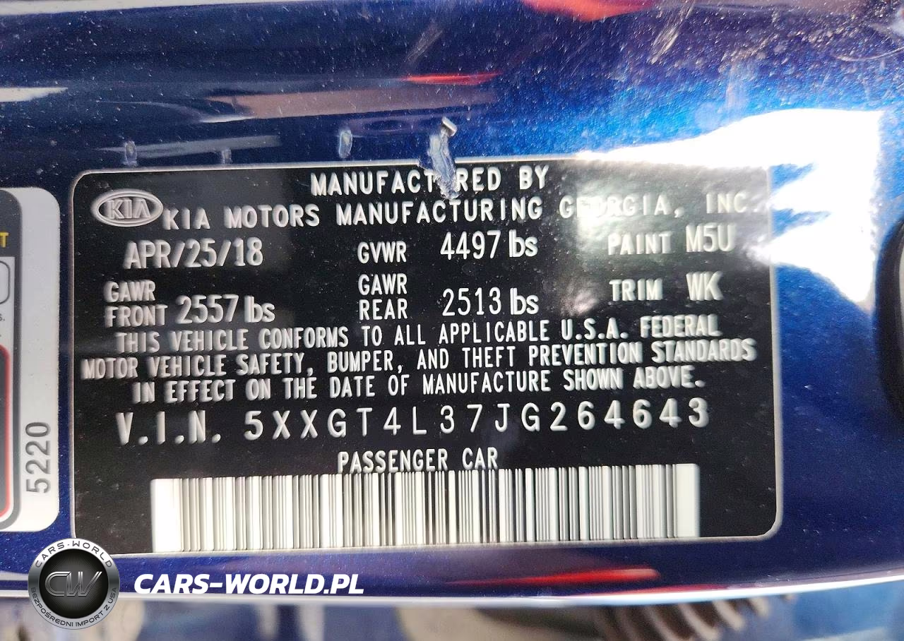 2018 Kia Optima Lx VIN:5XXGT4L37JG264643 - 13