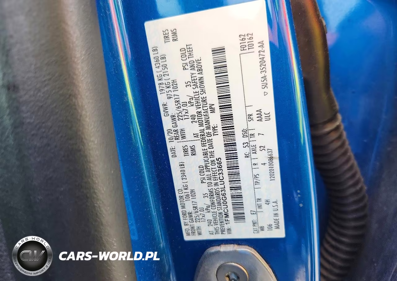 2020 Ford Escape Se VIN:1FMCU0G63LUC33665 - 12