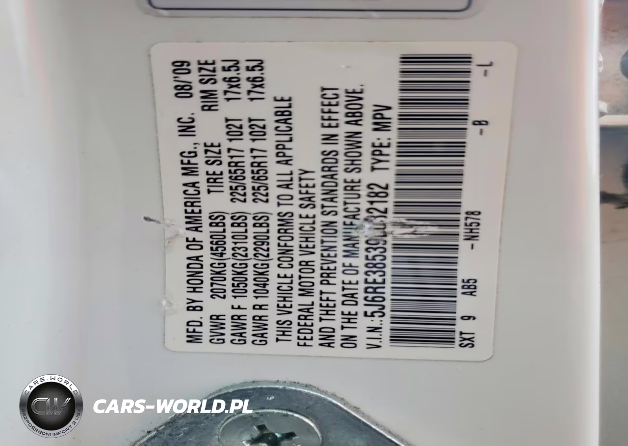 2009 Honda Cr-V Ex VIN:5J6RE38539L032182 - 13