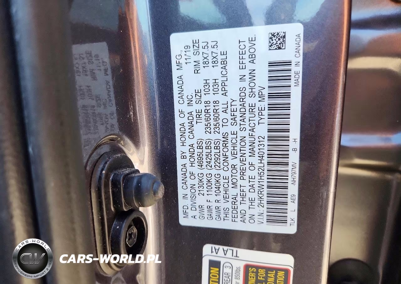 2020 Honda Cr-V Ex VIN:2HKRW1H52LH401312 - 13