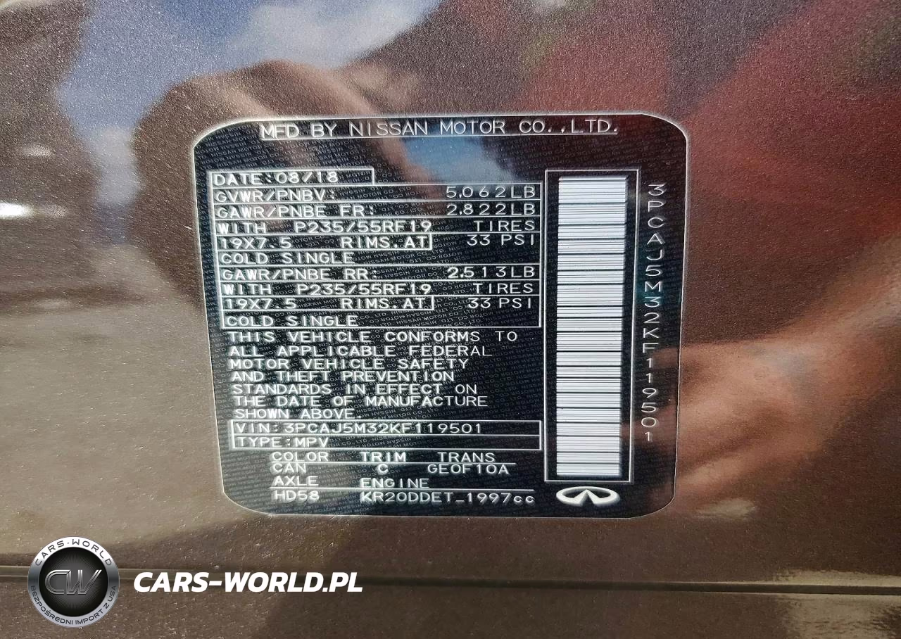 2019 Infiniti Qx50 Essential VIN:3PCAJ5M32KF119501 - 13