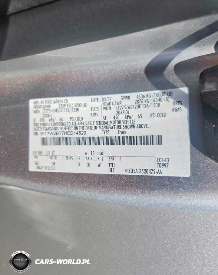 2017 Ford F250 Super Duty VIN:1FT7W2BT7HED14520 - 12