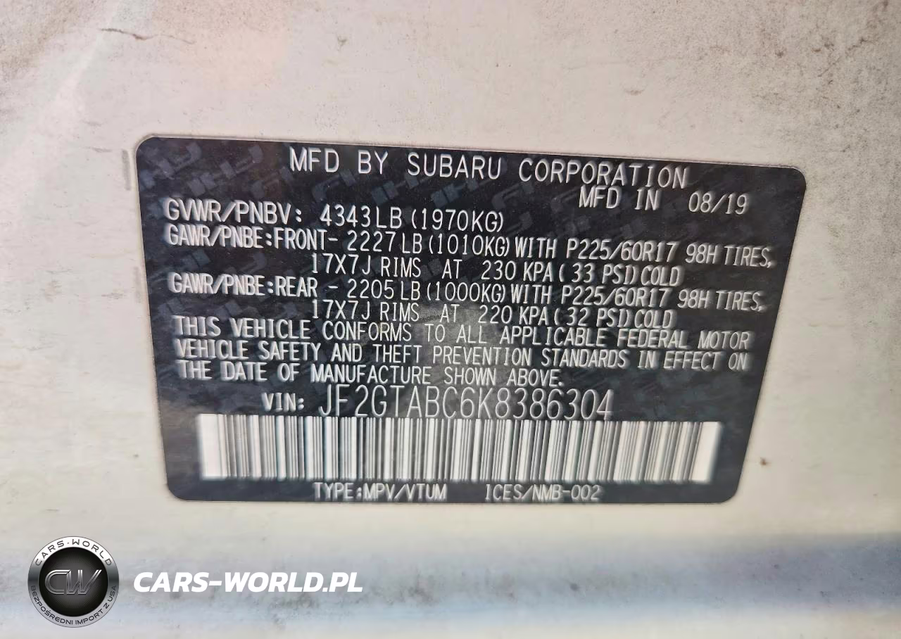 2019 Subaru Crosstrek VIN:JF2GTABC6K8386304 - 14