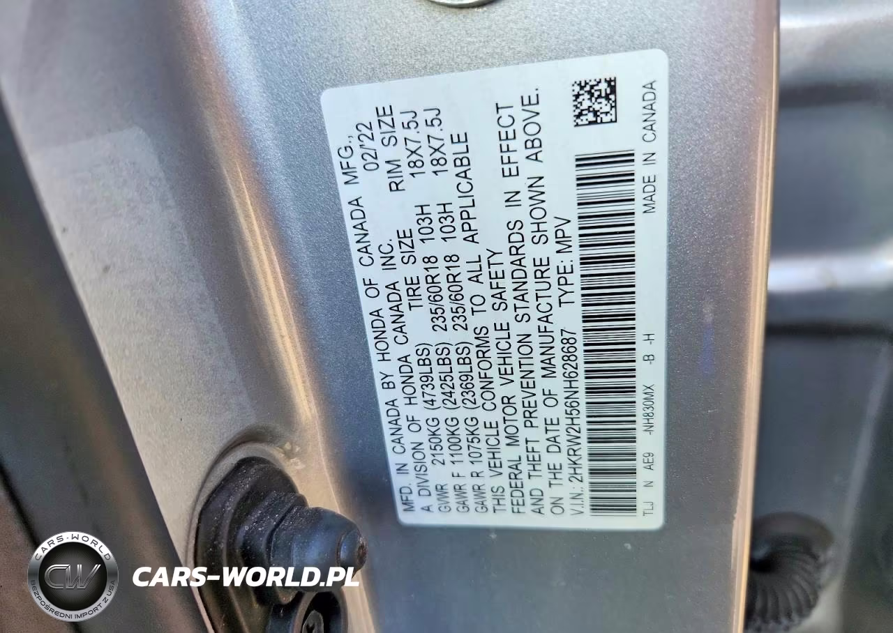 2022 Honda Cr-V Ex VIN:2HKRW2H56NH628687 - 12