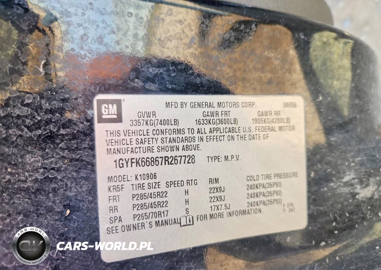 2007 Cadillac Escalade Esv VIN:1GYFK66867R267728 - 13