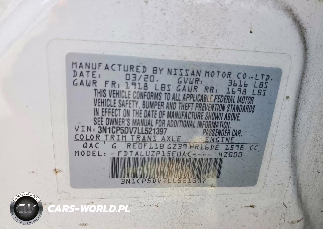 2020 Nissan Kicks Sr VIN:3N1CP5DV7LL521397 - 12