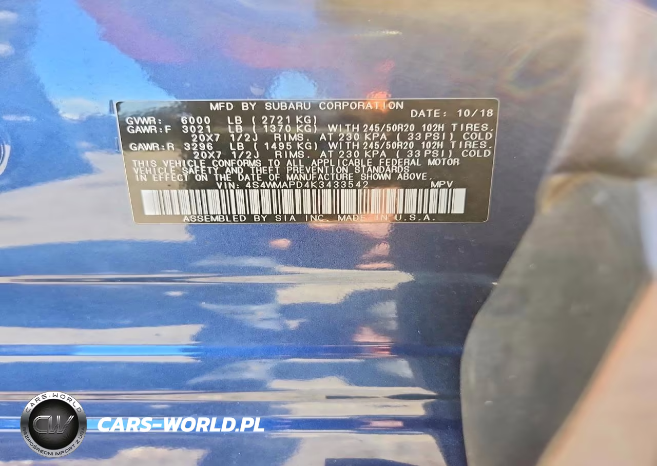 2019 Subaru Ascent Limited VIN:4S4WMAPD4K3433542 - 13