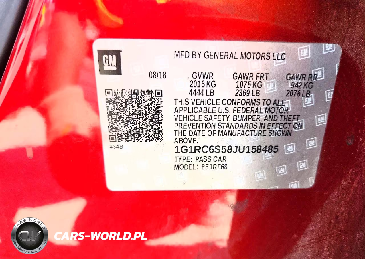 2018 Chevrolet Volt Lt VIN:1G1RC6S58JU158485 - 12
