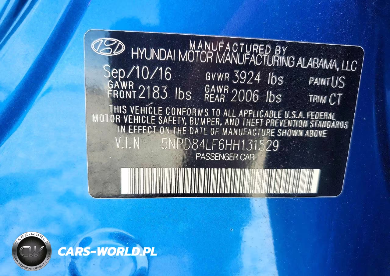 2017 Hyundai Elantra Limited VIN:5NPD84LF6HH131529 - 12