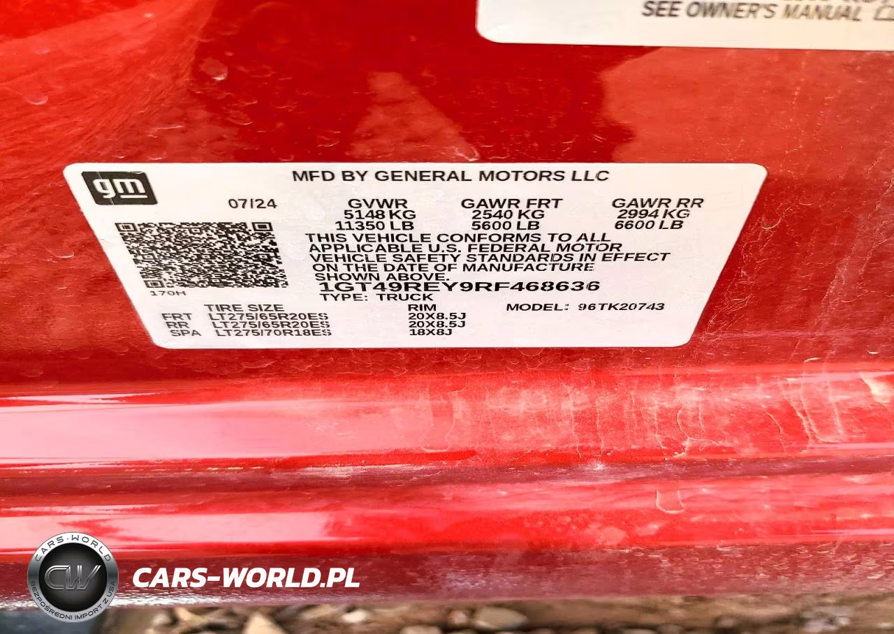 2024 GMC 3500 Crew Cab Long Bed Dually VIN:1GT49REY9RF468636 - 12
