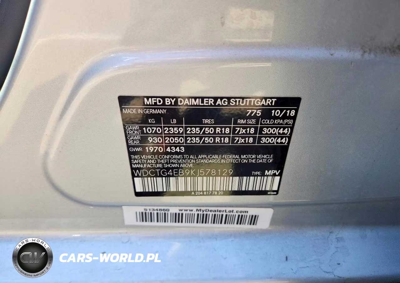 2019 Mercedes-Benz Gla 250 VIN:WDCTG4EB9KJ578129 - 12