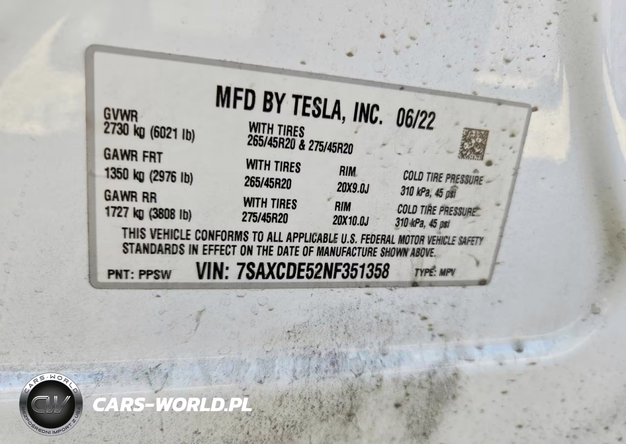 2022 Tesla Model X VIN:7SAXCDE52NF351358 - 14