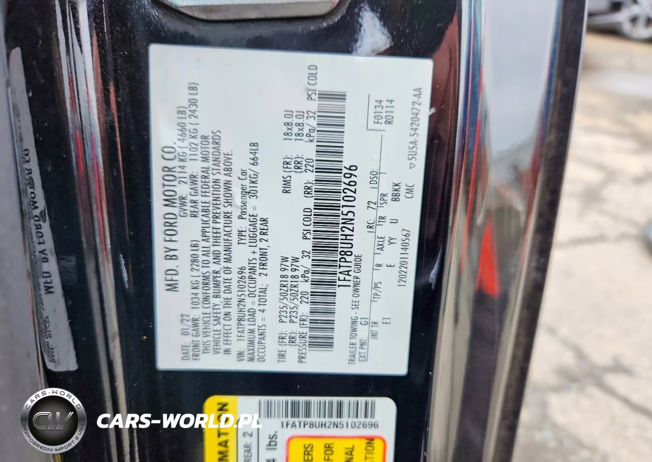 2022 Ford Mustang VIN:1FATP8UH2N5102696 - 12