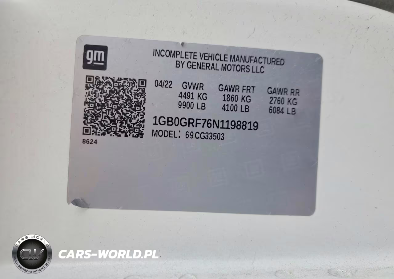 2022 Chevrolet Express Delivery Truck VIN:1GB0GRF76N1198819 - 13
